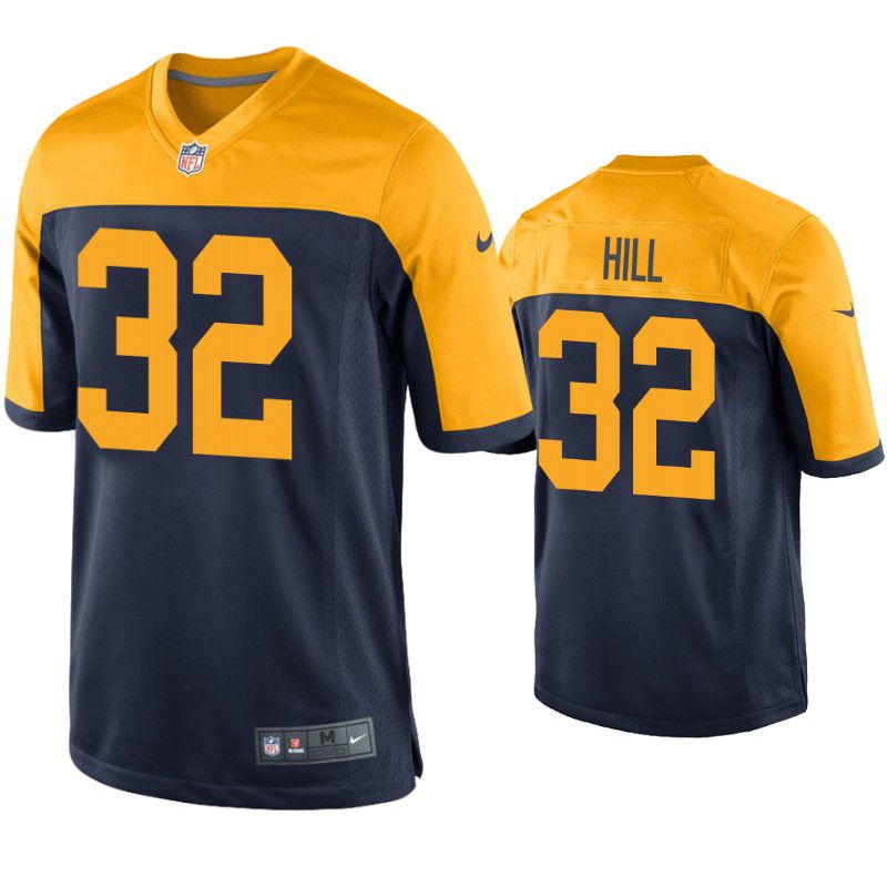Men Green Bay Packers 32 Kylin Hill Nike Navy Blue Alternate Limited NFL Jersey